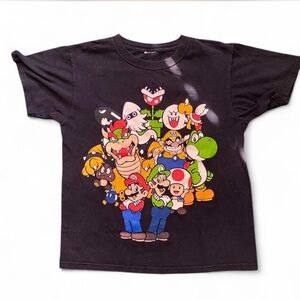 Black & multi-coloured vintage Super Mario Bros. cotton t-shirt #retrogaming